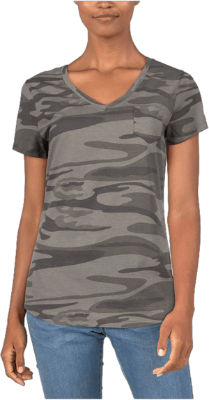 Natural Reflections Ladies Everyday Pocket V-Neck Short-Sleeve T-Shirt