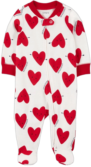 Carter's Baby Unisex Heart-Print Cotton Sleep & Play