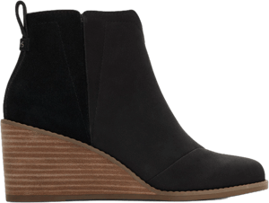 TOMS Women's Clare Leather Wedge Booties