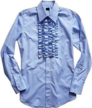 Dumb and Dumber Costume Shirt / Ruffled Tuxedo Shirt / Retro 1970's Shirt / 7 Colors Light Blue / Medium