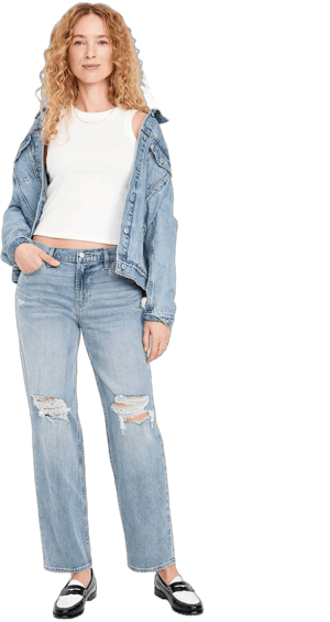 Old Navy Women's Mid-Rise Boyfriend Loose Jeans