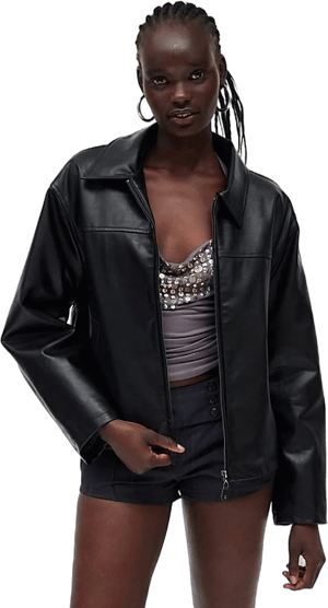 BDG Sasha Faux Leather Car Jacket