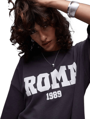 Topshop Roma 1989 Oversized Graphic Tee