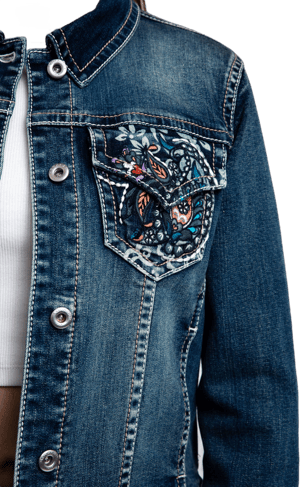 Floral Embroidered Denim Jacket