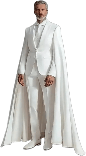 Elegant Groom Wedding Suit with Cape Pants