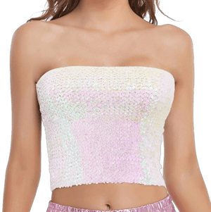 Women's Sparkly Sequin Mermaid Crop Top