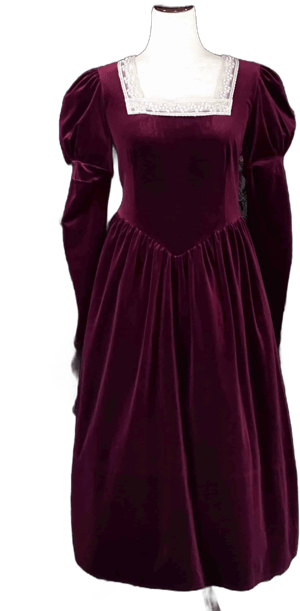 Renaissance and Tudor Era Velvet Juliet Sleeve Gown