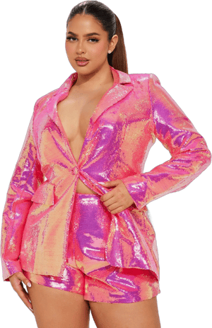 Fashion Nova Women's Zuri Sequin Blazer