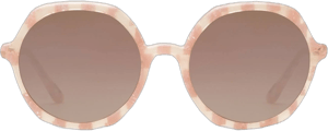 Krewe Sophia Oversize Round Plaid Sunglasses