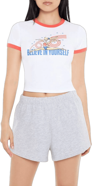 Forever 21 Lola Bunny Graphic Ringer T-Shirt