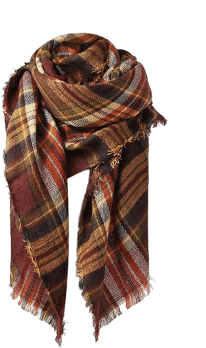 American Trends Women's Oversized Plaid Tassel Blanket Shawl