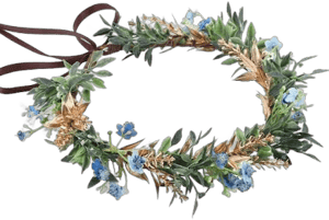 KorViSHOW Flower Crown Renaissance Headpiece - Blue Flower Headband Fairy Floral Headpiece for Women Girls Bridal Wedding Renaissance Halloween