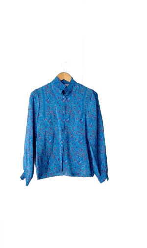 Vintage Modern 70s Paisley Silk Blouse