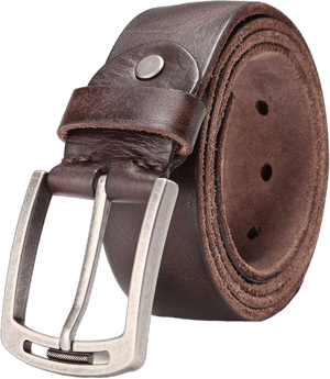 Hyhz Men's Italian Cow Leather Belt with Anti-Scratch Buckle