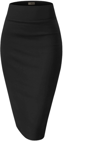 Hybrid & Company Women's Premium Nylon Ponte Stretch Office Pencil Skirt Below Knee