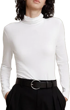 Women's Timeless Turtleneck Top White Regular Size XXL