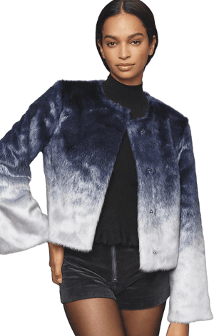 Maeve Faux-Fur Ombre Coat Jacket