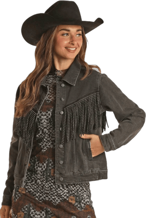 Rock and Roll Denim Women's Fringe Denim Jacket