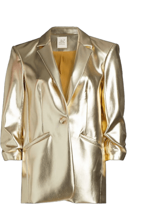 Cinq à Sept Women's Khloe Metallic Faux Leather Blazer