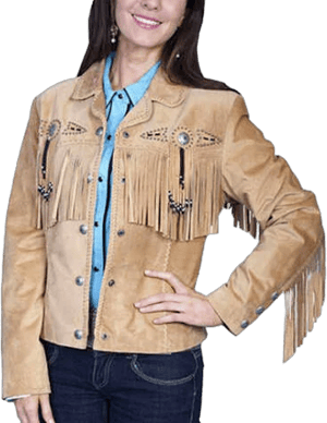 Product Name: Scully Women's Suede Leather Fringe Jacket - Plus