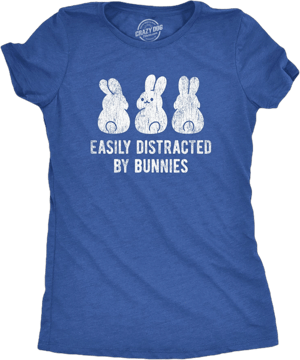 Crazy Dog Women's Funny Rabbit Graphic T-Shirt