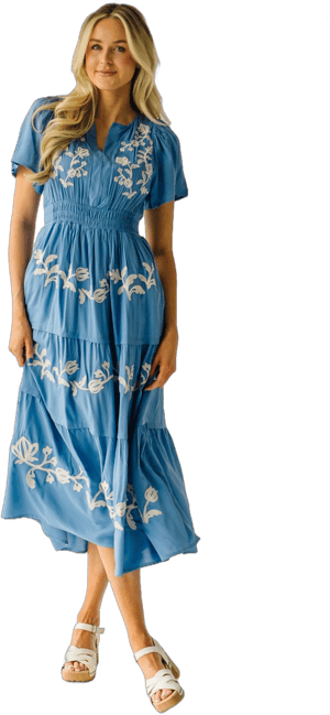 Piper & Scoot Radford Embroidered Maxi Dress