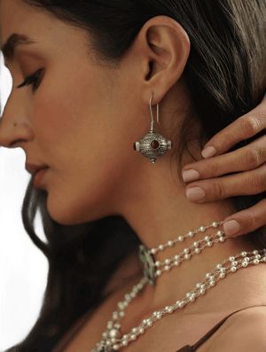 Jaypore Tribal Silver Earrings