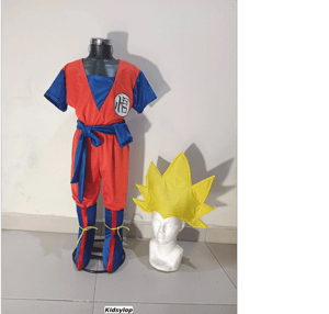 Dragon Ball Z Costume with Suit, Belt, Wristbands, and Wig