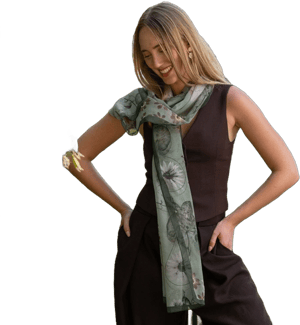 Elizabetta Botanica Women's 100% Silk Long Scarf