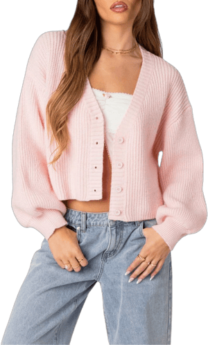 Edikted Women's Sabrina Chunky Knit Cropped Cardigan