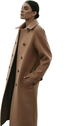 Wool Trench Coat with Warm Insulation