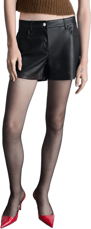 MANGO Women's Bonnie Faux Leather Mini Shorts