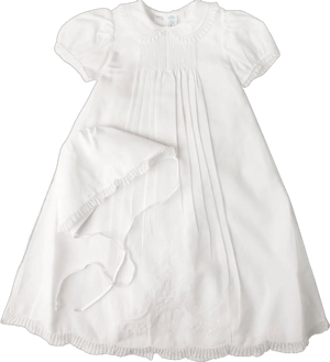 Feltman Brothers Girls' Ruffle Lace Collar Christening Gown Set