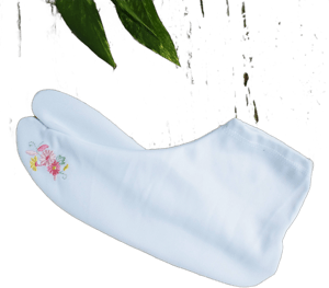 Japanese Tabi Socks with Chrysanthemum Embroidery