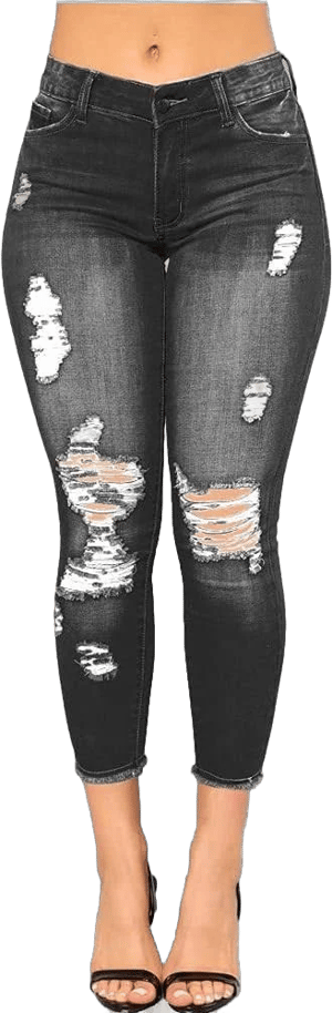 Women's Stretchy Ripped Distressed Skinny Jeans