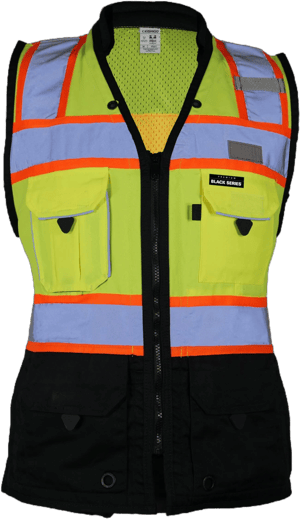 Kishigo Premium Black Series Women's Heavy Duty Surveyors Vest