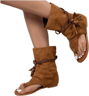 PLAZRU Women's Bohemian Retro Tassel Gladiator Sandals