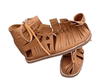 Roman Leather Lace-Up Sandals