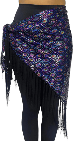 Peacock Sequin Embroidered Hip Wrap Shawl