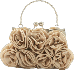 Jambhala Women's Floral Satin Evening Clutch Bag with Detachable Strap