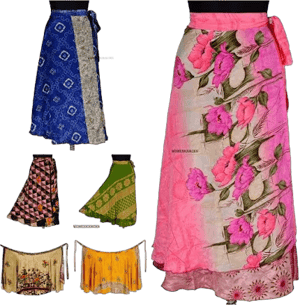 vintage silk wrap skirts long skirt