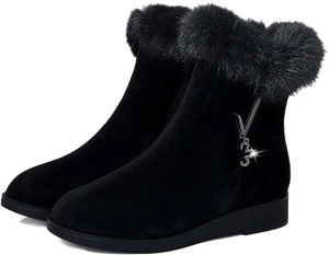 Faux Fur Trim Ankle Boots