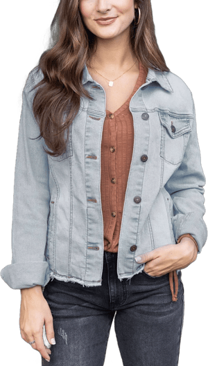 Grace and Lace Women's Soft Wash Denim Jacket