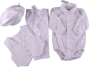 Personalized Baby Boy Vest and Bow Baptism Outfit