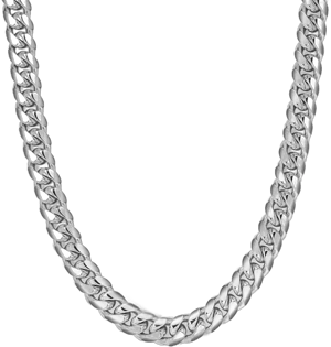 JAXXON Women's 18" Cuban Link Silver Chain