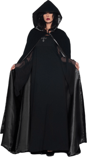 Underwraps Women's Deluxe Velvet & Satin Cape