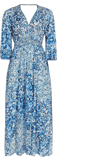 Poupette St Barth Women's Annabelle Floral Crêpê V-neck Midi Dress