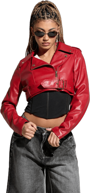 Akira Trio Essential Cropped Moto Jacket