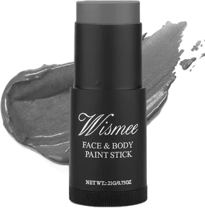 Wismee Dark Grey Face Paint Stick, Non-Toxic Cream Blendable Grey Face Body Paint, Sweatproof Waterproof Face Painting Makeup for Halloween Zombie