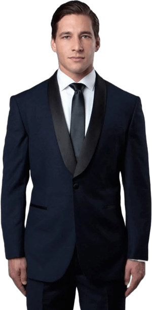 Men's Classic Slim Fit Shawl Lapel Tuxedo in Navy